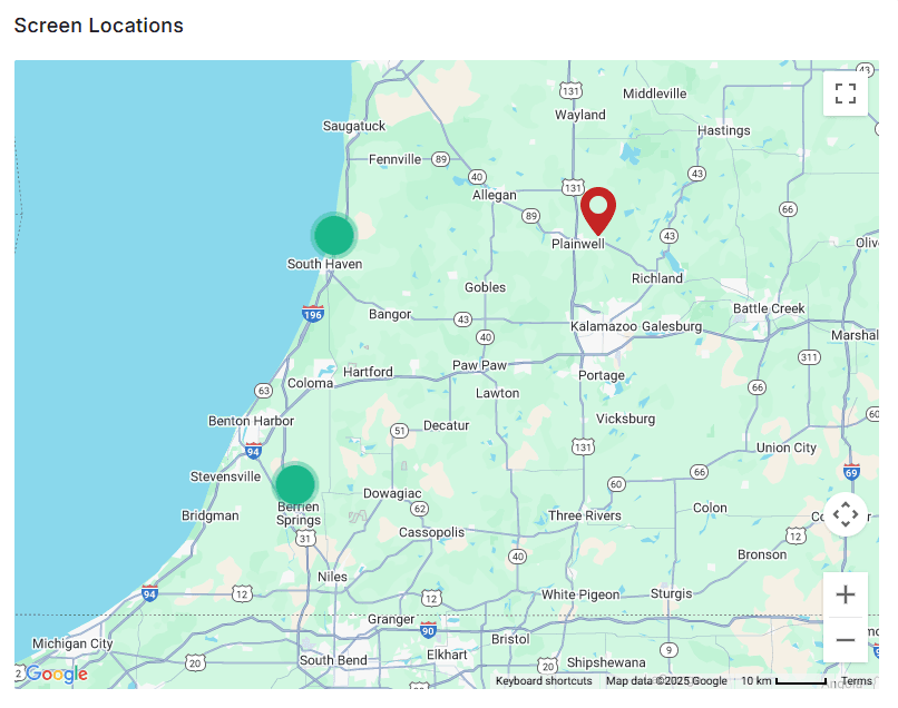 HYS Screen Locations Management